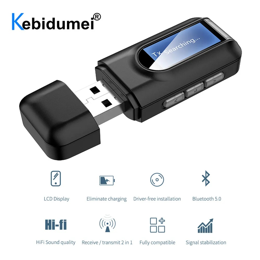 5 0 Bluetooth адаптер беспроводной ЖК-дисплей USB приемник музыкальный аудио передатчик