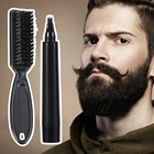 Набор для бороды и искусственных волос, карандаш для парикмахерской с кисточкой, гравировка волос на лице, инструмент для укладки бровей, форма для ремонта мужских усов