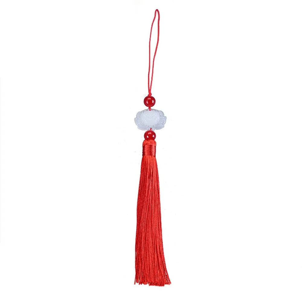 

Creative New Imitation Jade Lotus Tassel Pendant, Yuqing Fan Hanging Ears, Vertical Tassel Ancient Accessories, Holiday Gifts