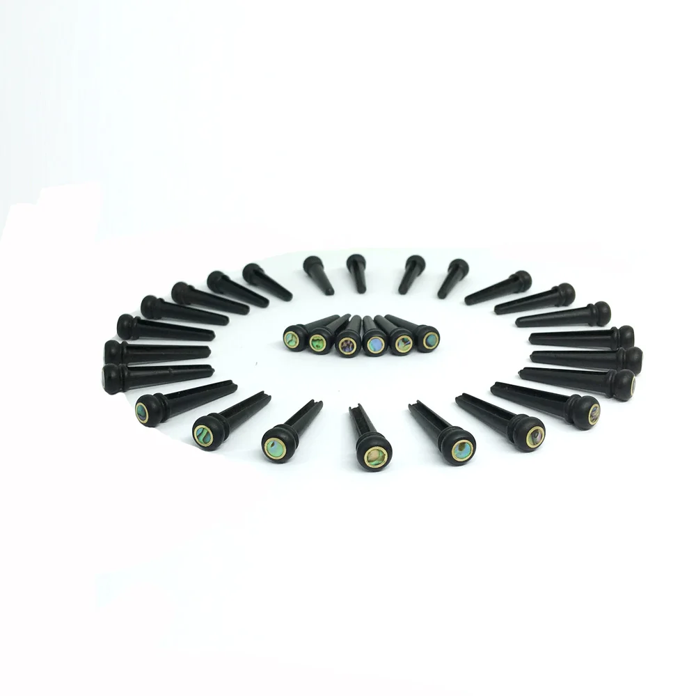 Набор штифтов для гитары 6 шт. черный с зеленым точечная отметка Абалон Запчасти