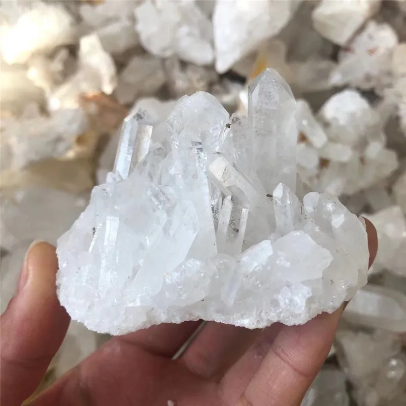 

Natural White Crystal Quartz Cluster Nunatak Decoration Chakra Healing Reiki Stone Column Point Radiation