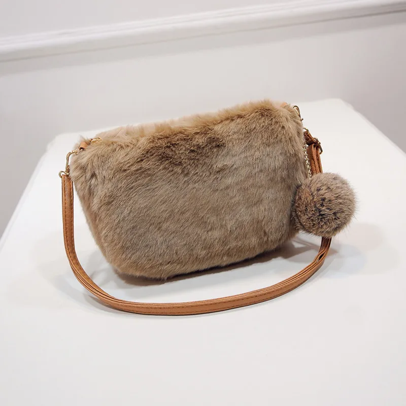 Осенне зимняя новая женская сумка из искусственного меха в Корейском стиле