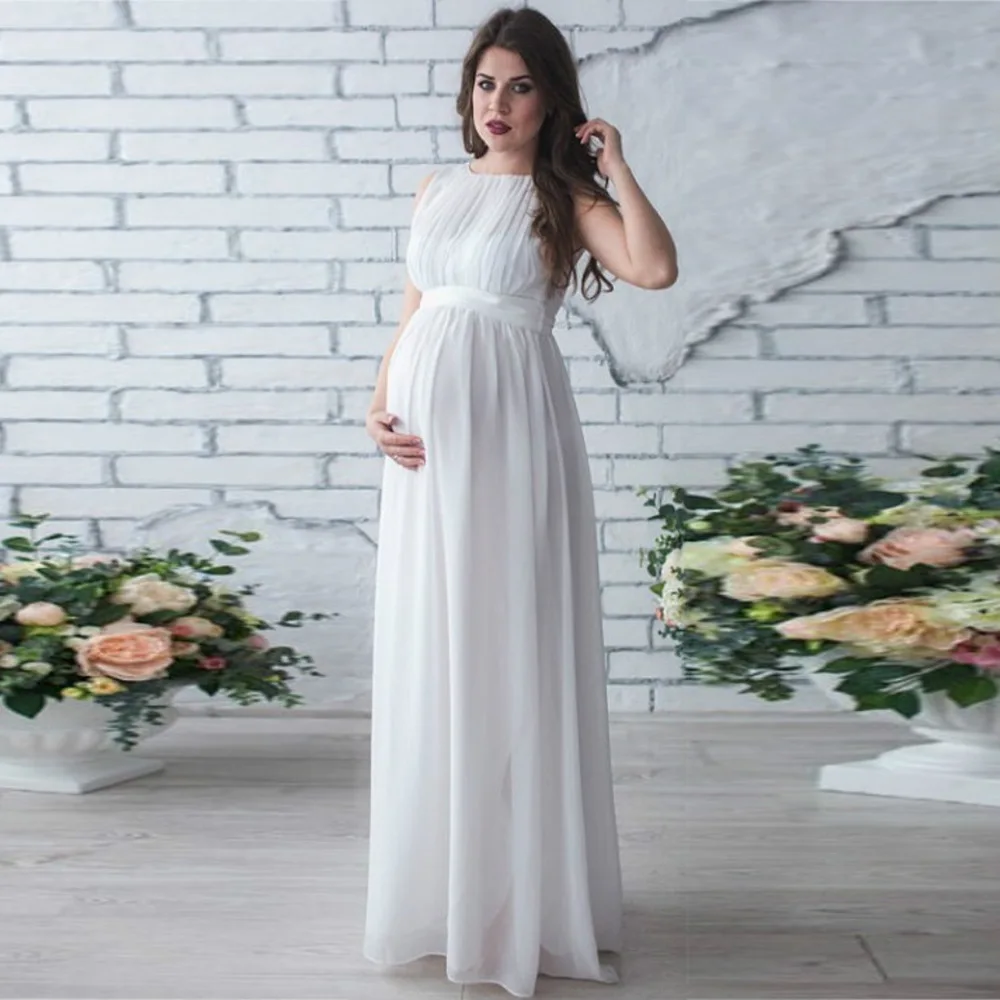 Enlarge Maternity Photography Props Dresses for Shoot Photo Accessories Sexy Maxi Gown Pregnant Chiffon Pregnancy Dress Women Clothes
