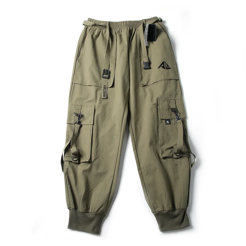 

Tactical Patchwork Pocket Techwear Ribbon Cargo Pant Men Harajuku Joggers Male Trousers Streetwear Hip Hop Function Pencil Pants
