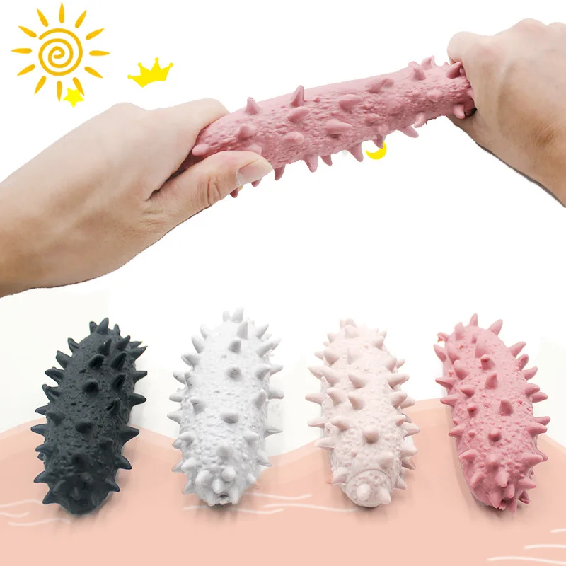 

1pc Novel sea cucumber simulation squeeze vent pressure relief sea cucumber crystal mud color random