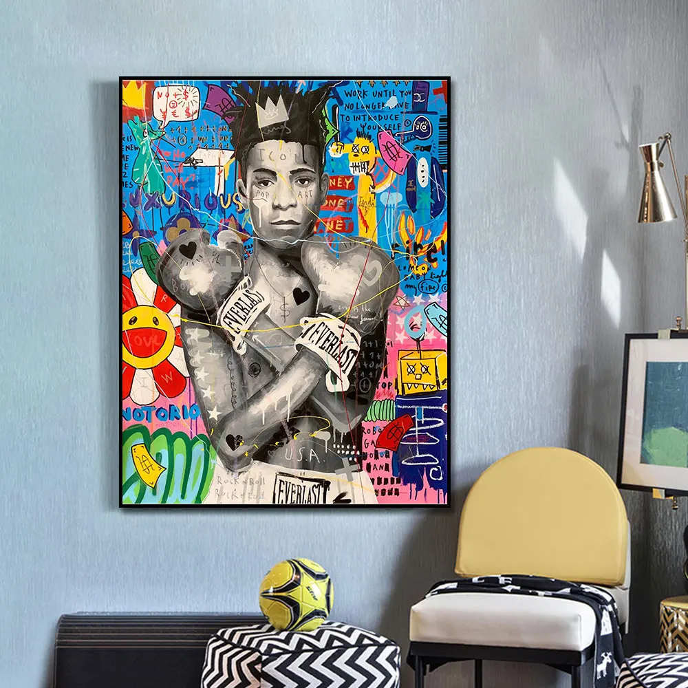 

Graffiti Pop Art Boxer Queen Portrait Poster Painting Canvas Print Wall Picture For Living Room Home Decoration Frameless