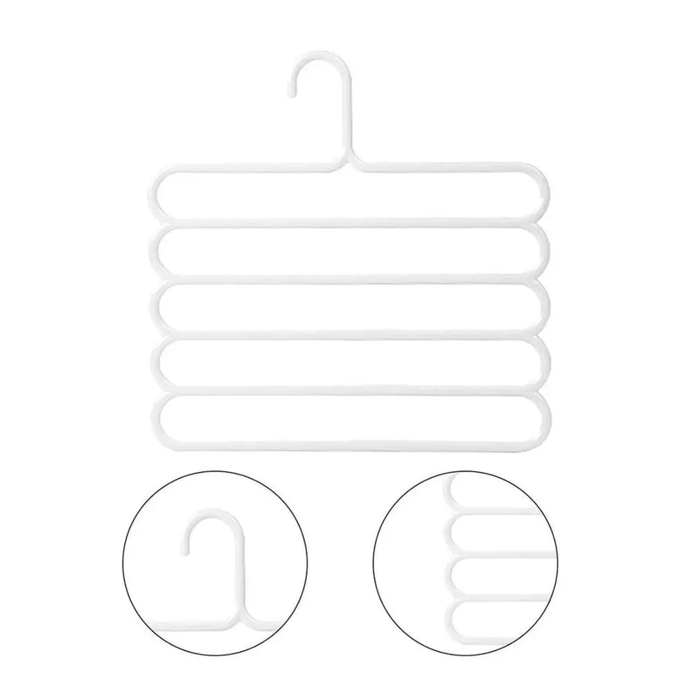 

5 Layers MultiFunctional Clothes Hangers Pant Storage Cloth Rack Trousers Hanging Shelf Non-slip Clothing Organizer Storage Rack