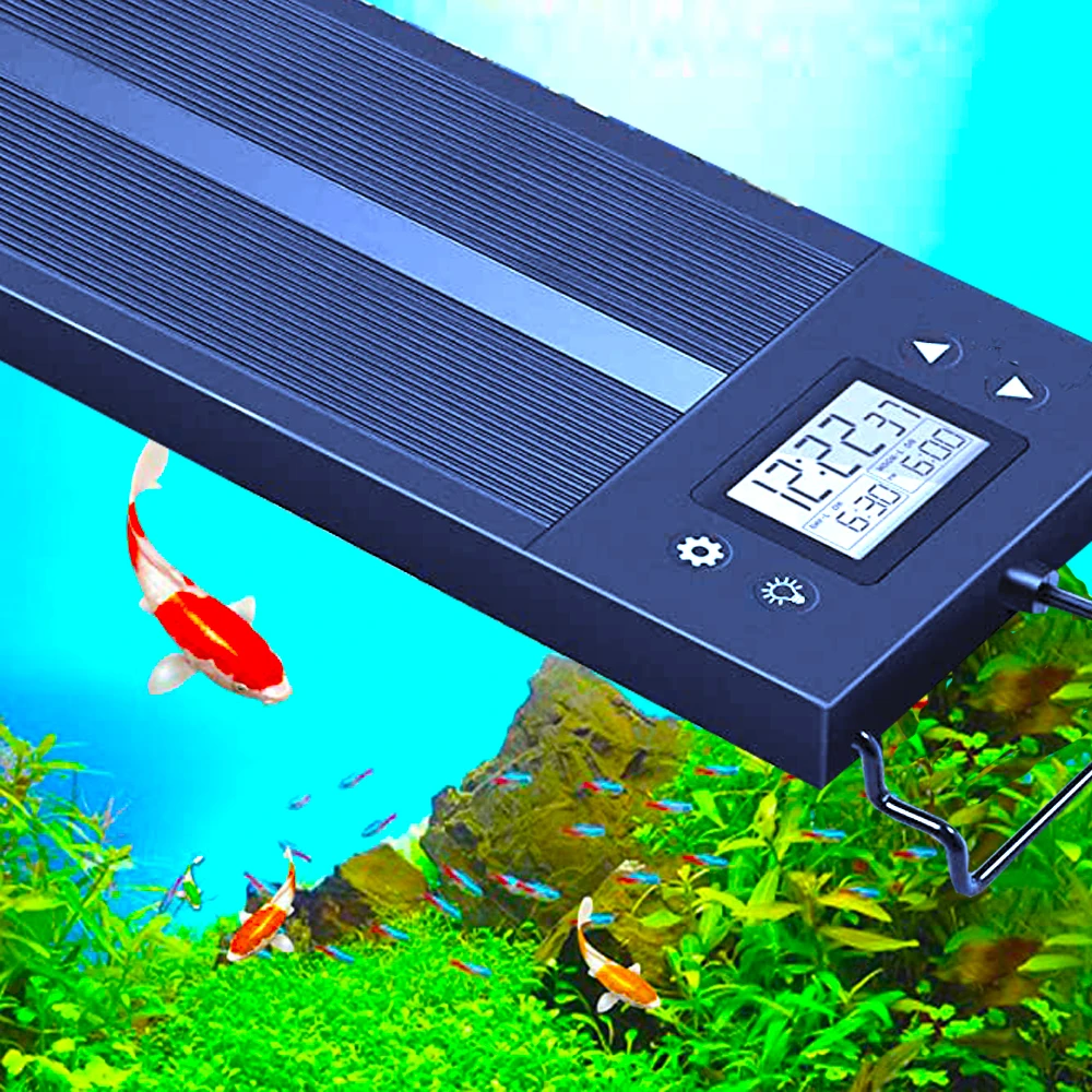 7 Colors Auto On Off LED Aquarium Lamp Full Spectrum Light Fixture for Freshwater Planted Tank Build in Timer Sunrise Sunset