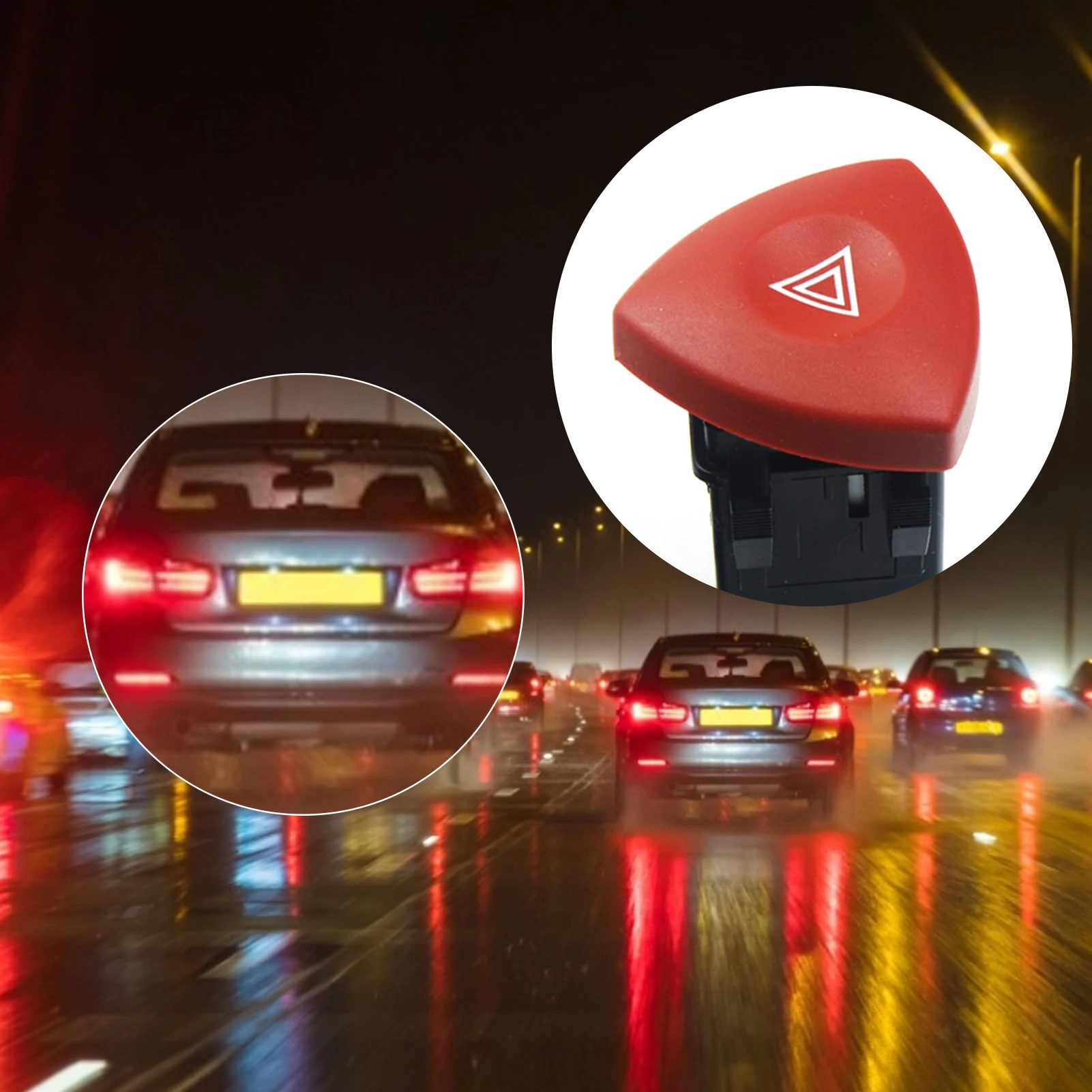 

Hazard Warning Light Switch Button Emergency Switch Warning Light Power Button 100% Brand New Products Applicable For Renault