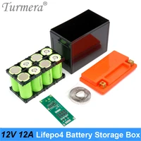 turmera 12v 32700 lifepo4 battery storage box 2x4 holder nickel with 4s 40a 12 8v balance bms for uninterrupted power supply use