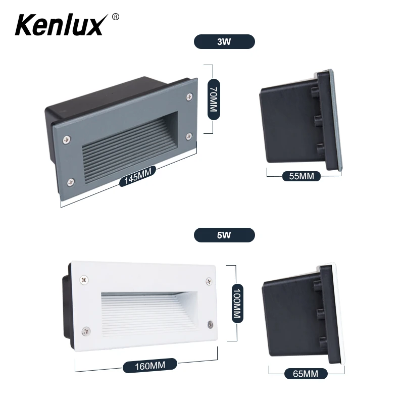 

Hot Sale 3W 145mm Led Step Light Outdoor Waterproof Embedded Stair Corner Lamp Recessed Wall Stair Lights Footlight