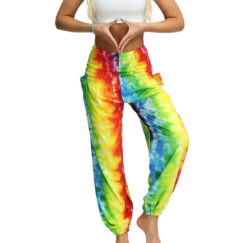 

Women's Tie-Dye Pants Dancing Loose and Comfortable Long Hippie Pants