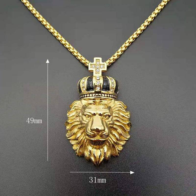 Ожерелье Стразы из нержавеющей стали в стиле хип-хоп украшение с декором папа