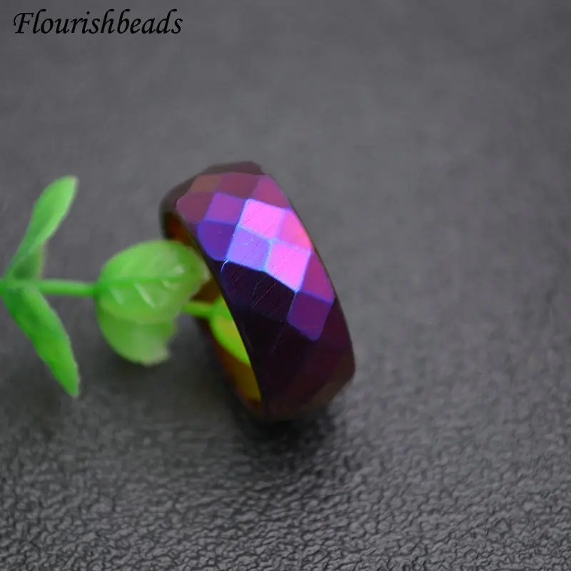 10 мм ширина натуральный камень смешанный стиль Радужный цвет покрытый