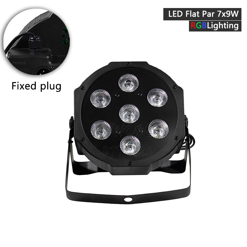 7x9W RGB Light DJworld светодиодный плоский Par 7x9 Вт RGB 3в1 освещение DMX512 светодиодный сценическое освещение DJ диско шоу Клубные Вечерние огни - Color: 7x9W RGB Light