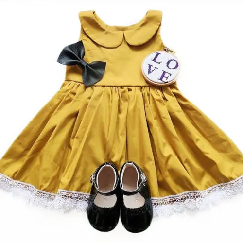 2018 Новый Летнее платье принцессы одежда для малышей девочек в стиле Питер Пэн