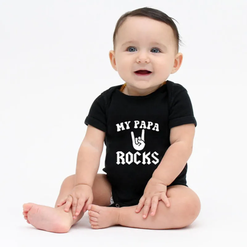 Мой папа камни с принтом смешной от Carter's, детский костюмчик, хлопок короткий рукав детская одежда с фантазийным рисунком комбинезоны, новорожденный, младенец для маленьких мальчиков и девочек Детские боди