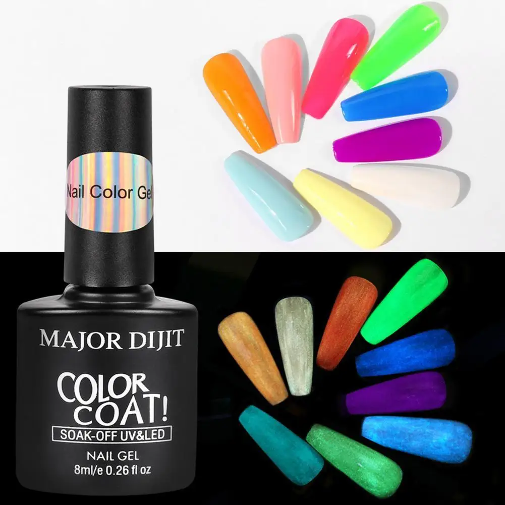 8 мл флуоресцентный цветной лак для ногтей УФ-гель Гибридный самостоятельного