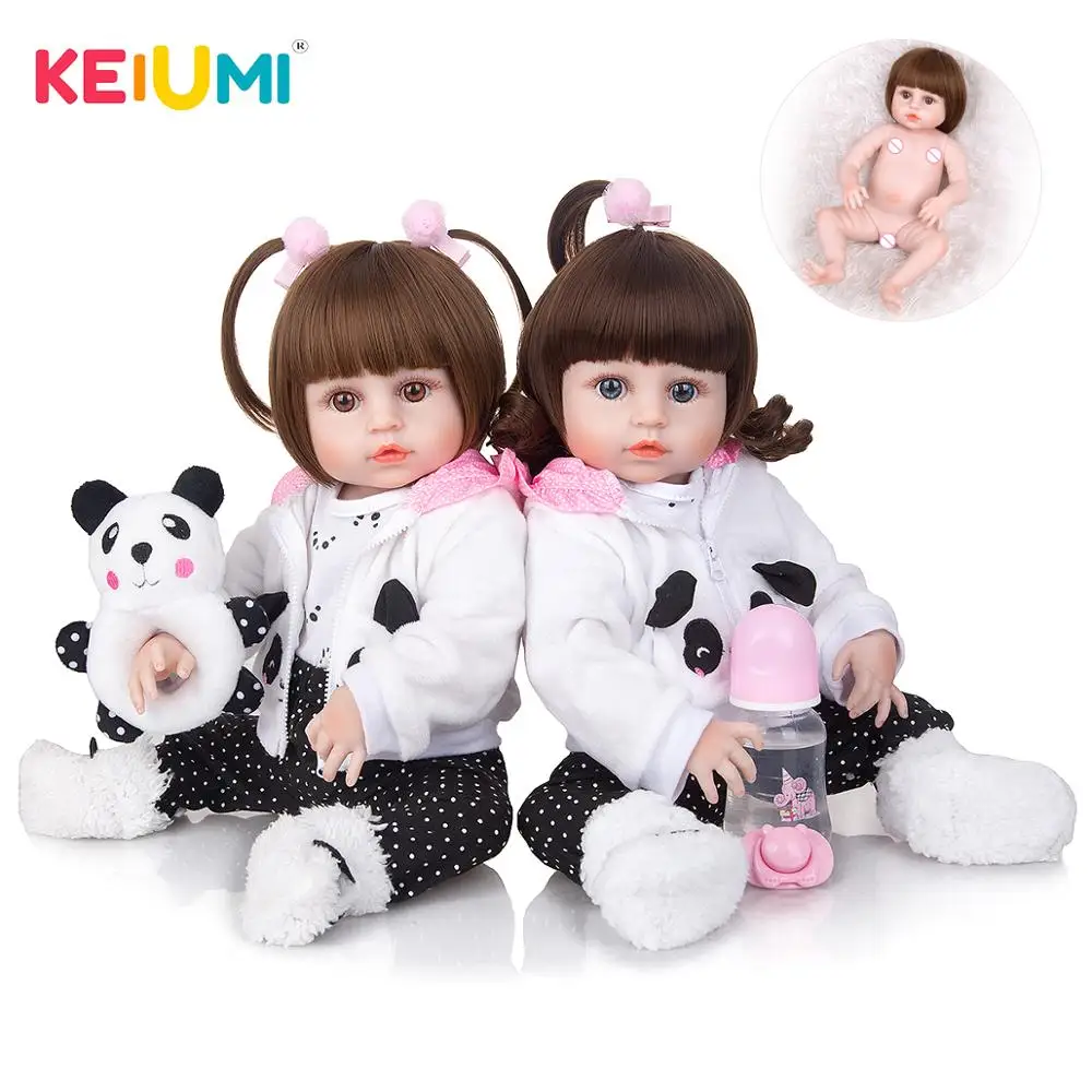 KEIUMI Симпатичные Близнецы реалистичные силиконовые модные куклы Новорожденные