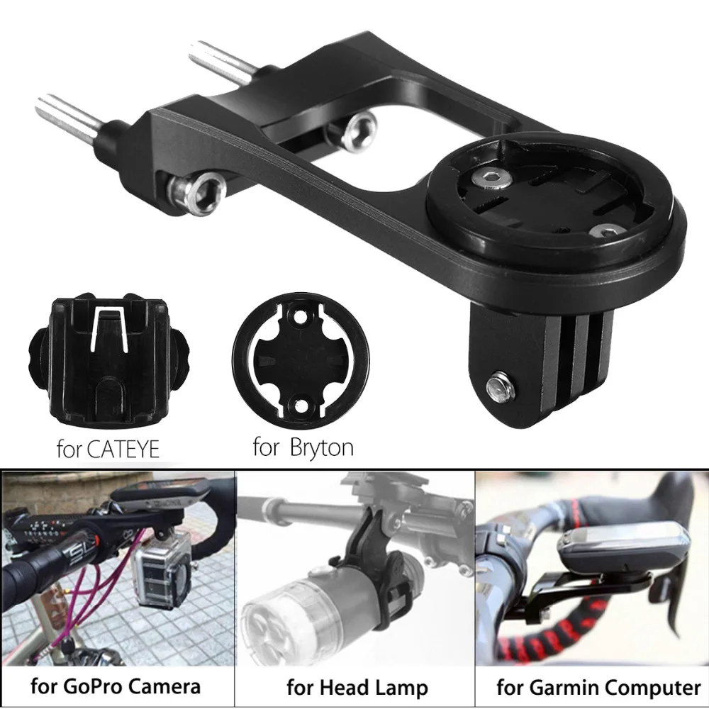 bicycle computer mount holder gps bike speedometer extension holder bracket with gopro camera adapter for garmin bryton cateye free global shipping
