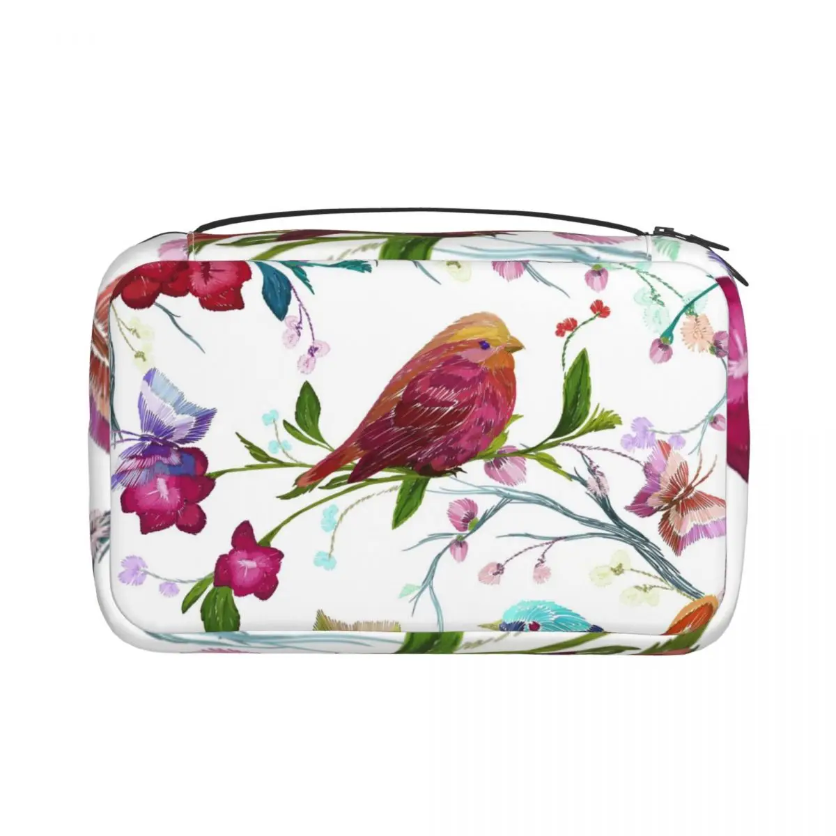 

2021 ! New Women's Cosmetics Bags Watercolor Butterfly Flower Leaf Tree Branch Portable Storage Bag