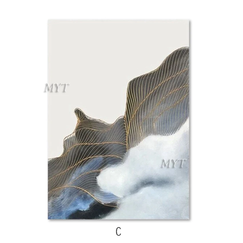 Абстрактная картина маслом облако и туман современное настенное искусство для