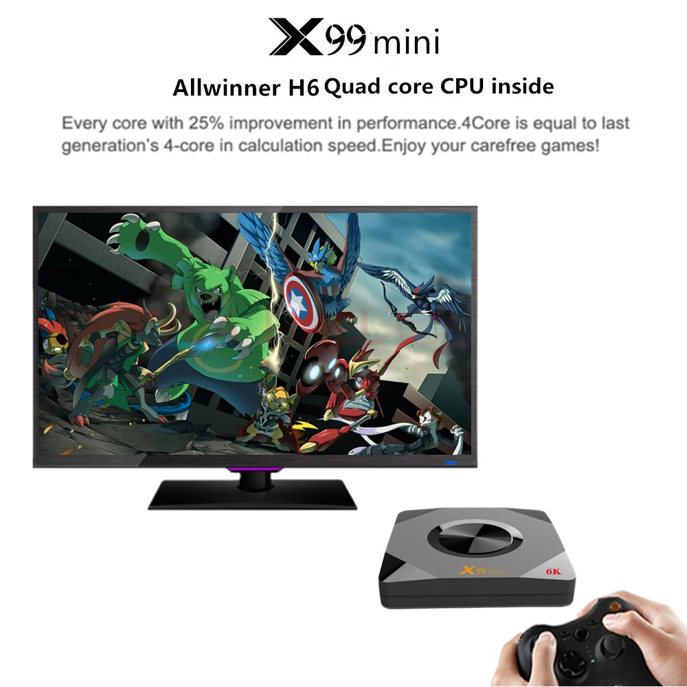 X99 мини Smart Android 9 0 tv Box 4 ГБ ОЗУ 64 32 16 H.265 Wifi медиаплеер 4K для Google Youtube