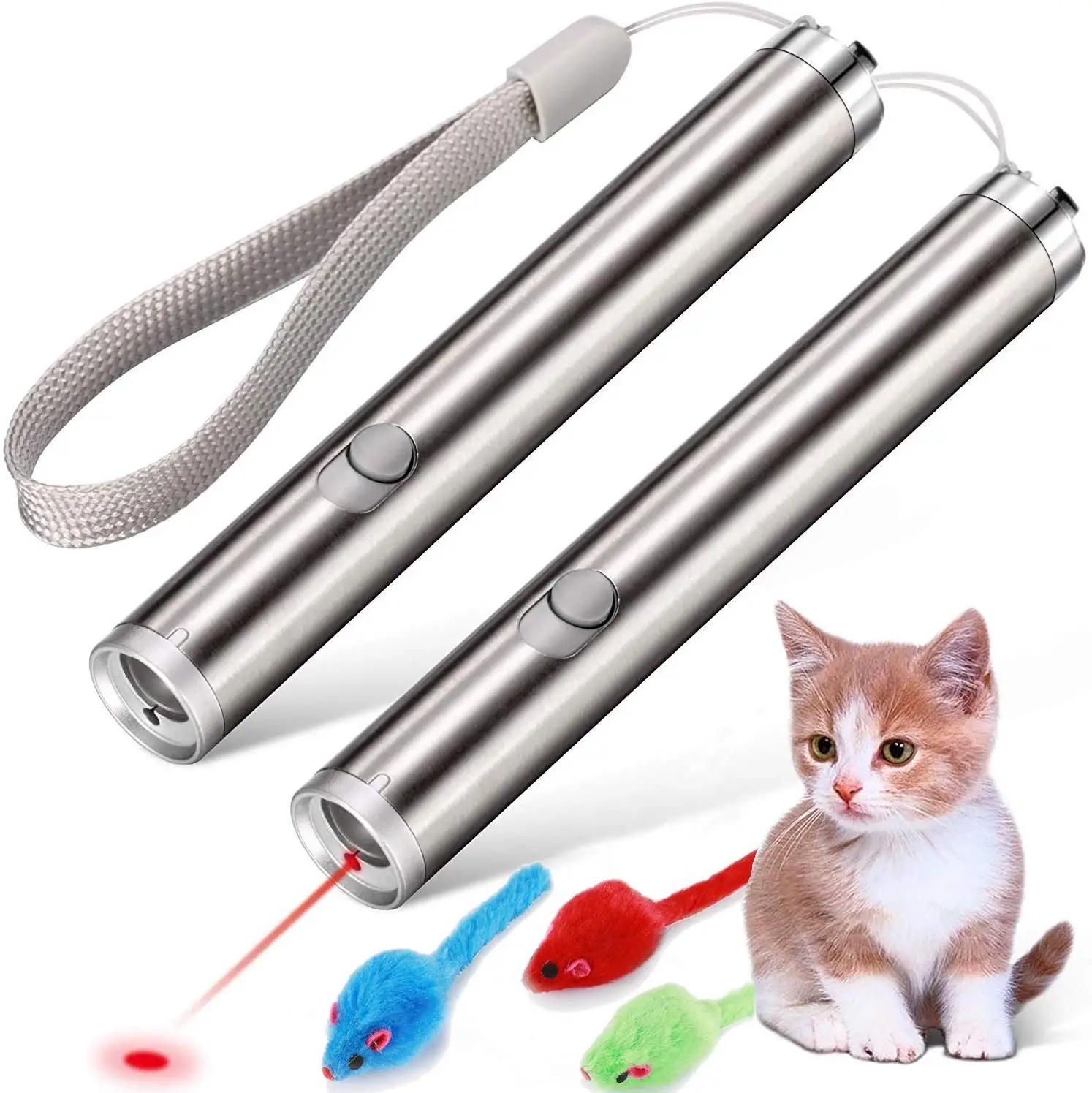 2 в 1 Мини красная лазерная указка светодиодный фонарь ручка инструмент для кошек