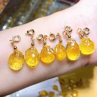 natural amber pendants cheongsam 14k gold color cuteromantic fine jewerly