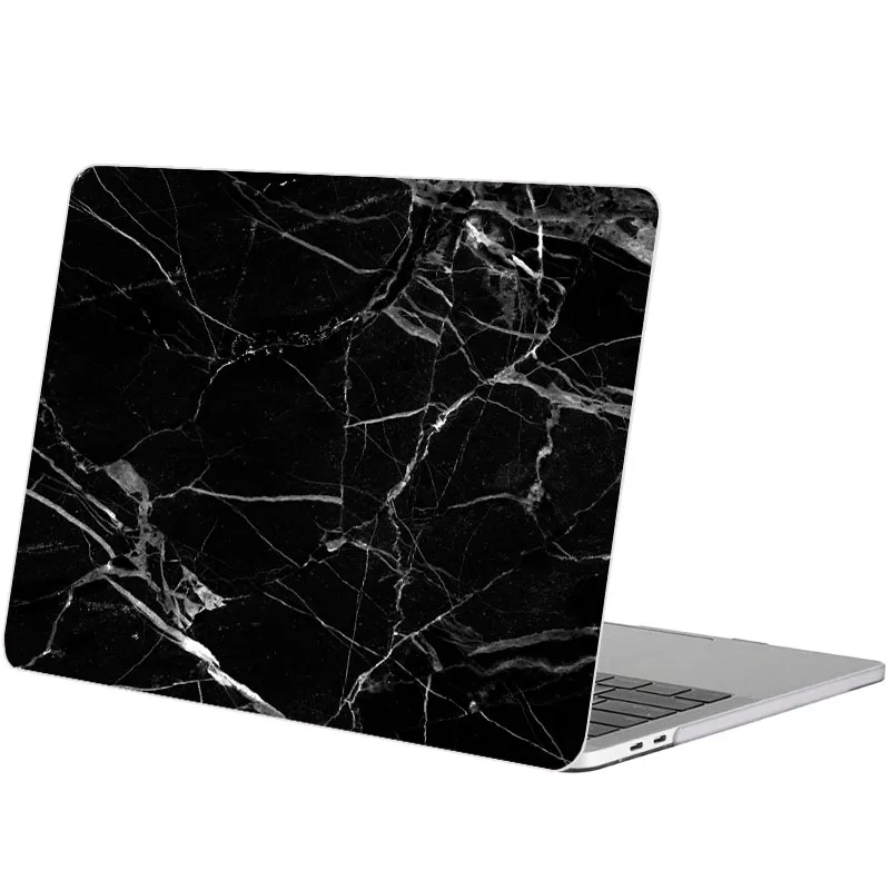 Наклейка под ноутбук с черным мраморным узором для MacBook Air 11 13 Pro 16 Retina 12 15 дюймов Book