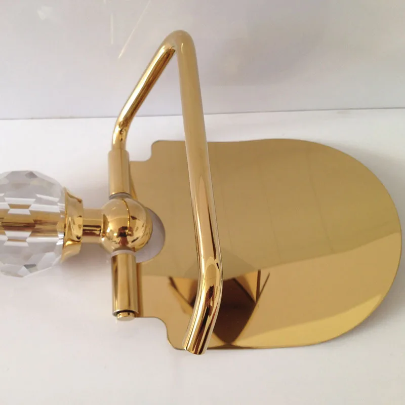 

1pcs Paper Holders Crystal Solid Brass Paper Roll Holder Toilet Paper Holder Tissue Holder Restroom Bathroom Accessories