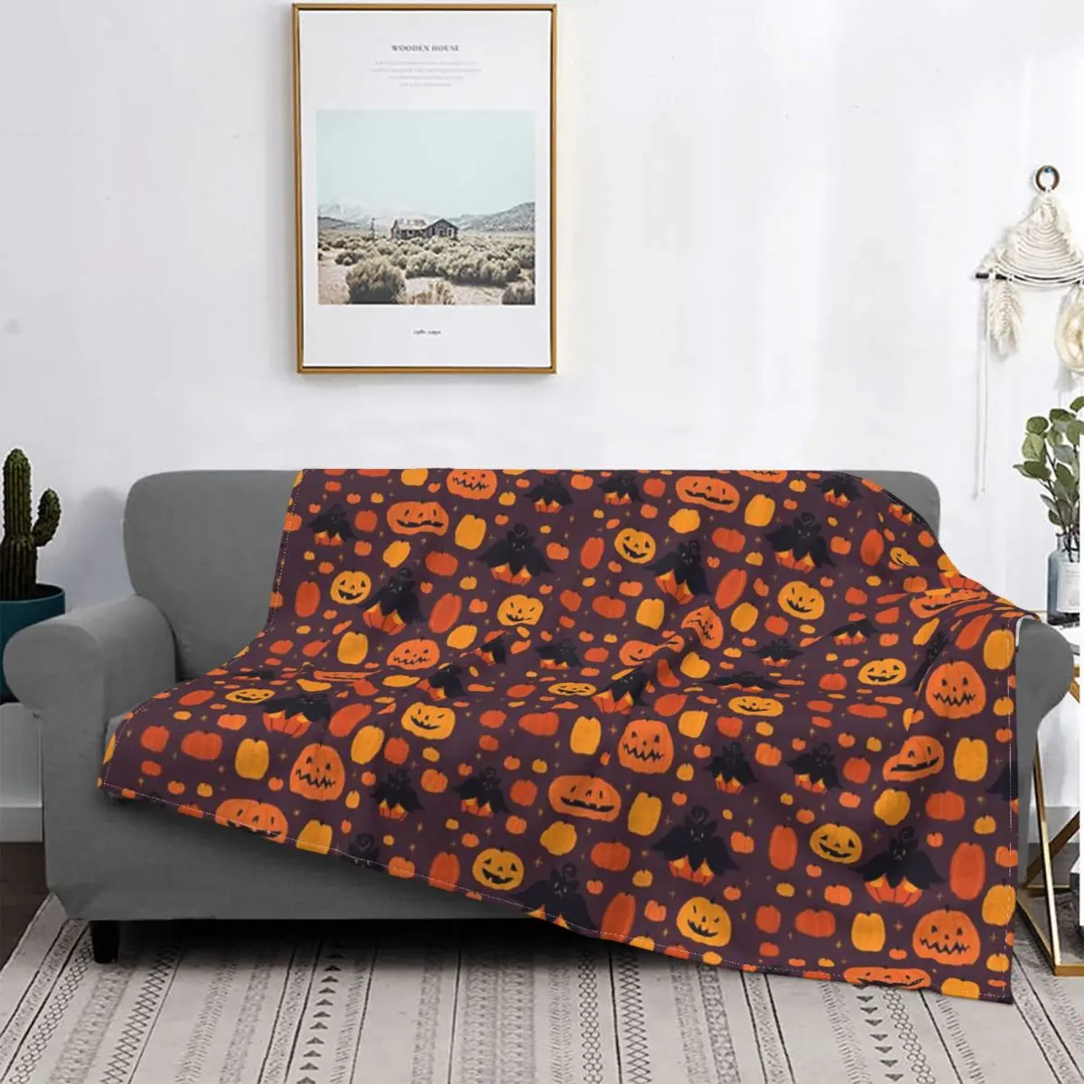 

Одеяло с нашивкой в виде тыквы Fall Pumpkaboo, покрывало для кровати, Клетчатое одеяло, покрывало для кровати, постельное белье из 135 хлопка