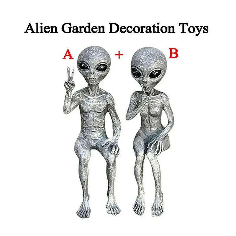 Космического пространства Alien смола/бронзовая скульптура марсиане сад набор