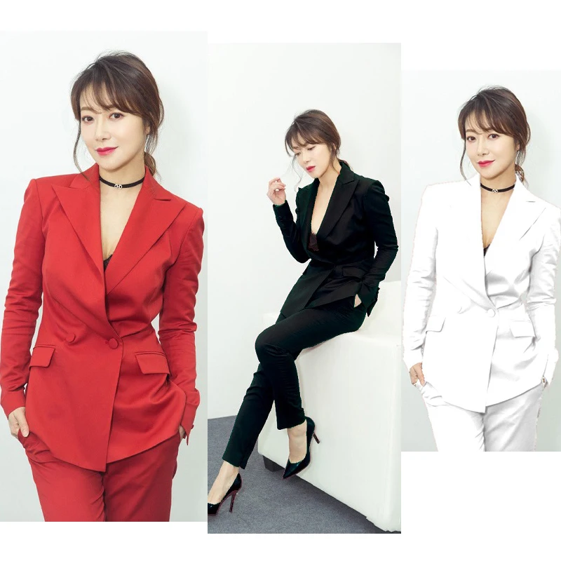 Female Set Women's Blazer Casual Slim Pants 2022 Spring and Autumn Festival New Korean Small Suit Lady Two-Piece Set