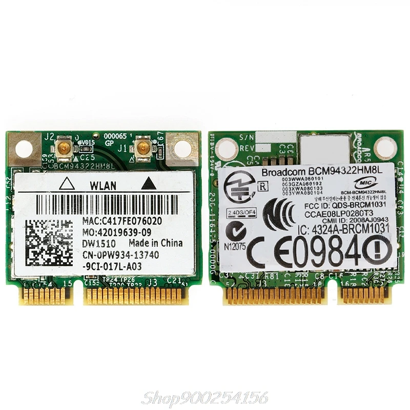 Мини PCIE BCM94322HM8L DW1510 Двухдиапазонная 300 м беспроводная карта для DELL E4200 E5500 Прямая