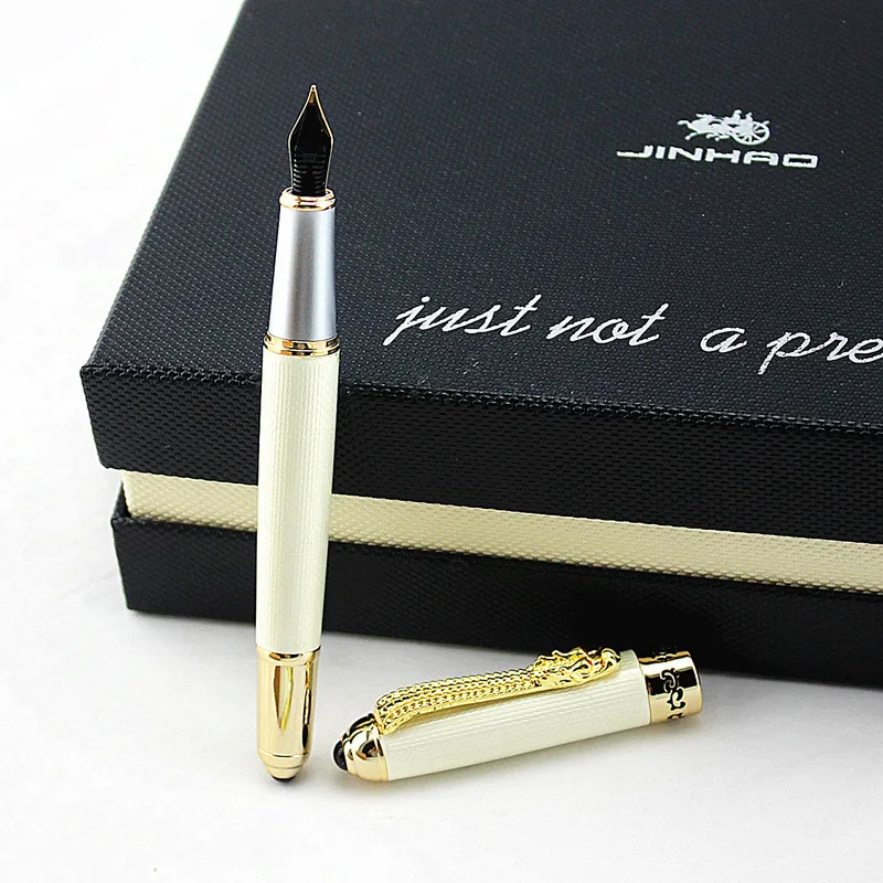 Jinhao Роскошная авторучка в классическом стиле с клипсой дракона средняя перьевая