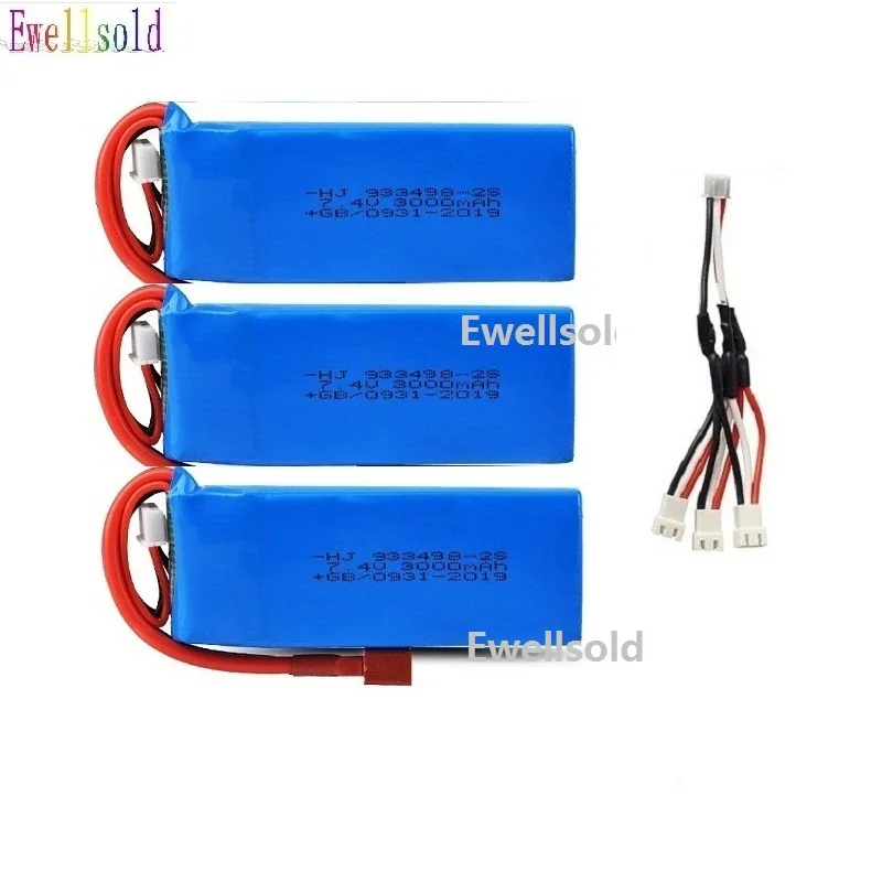 Ewellselling 3 шт. для WLtoys 144001 124018 124019 R/C грузовик Радиоуправляемый автомобиль 7 4 в 3000 мАч