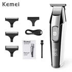Перезаряжаемая машинка для стрижки волос Kemei для мужчин, профессиональный электрический триммер для волос, бритвенный станок с ЖК-дисплеем, машинка для стрижки волос, машинка для стрижки волос