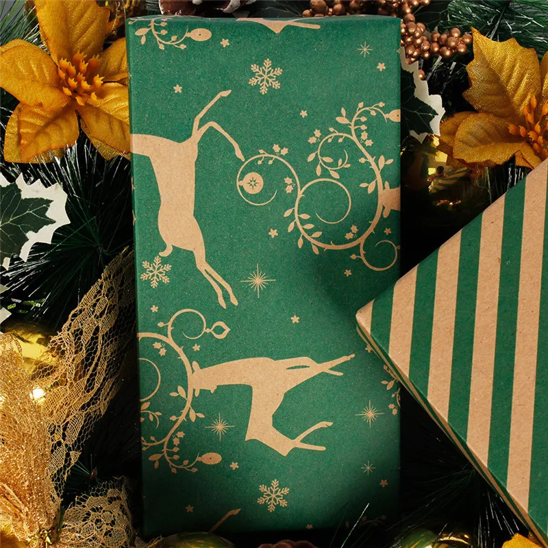 

50*70cm Christmas Wrapping Kraft Paper Gift Box Christmas Wedding Decoration Dragee Candy Cupcake Chocolate Box Packaging Paper