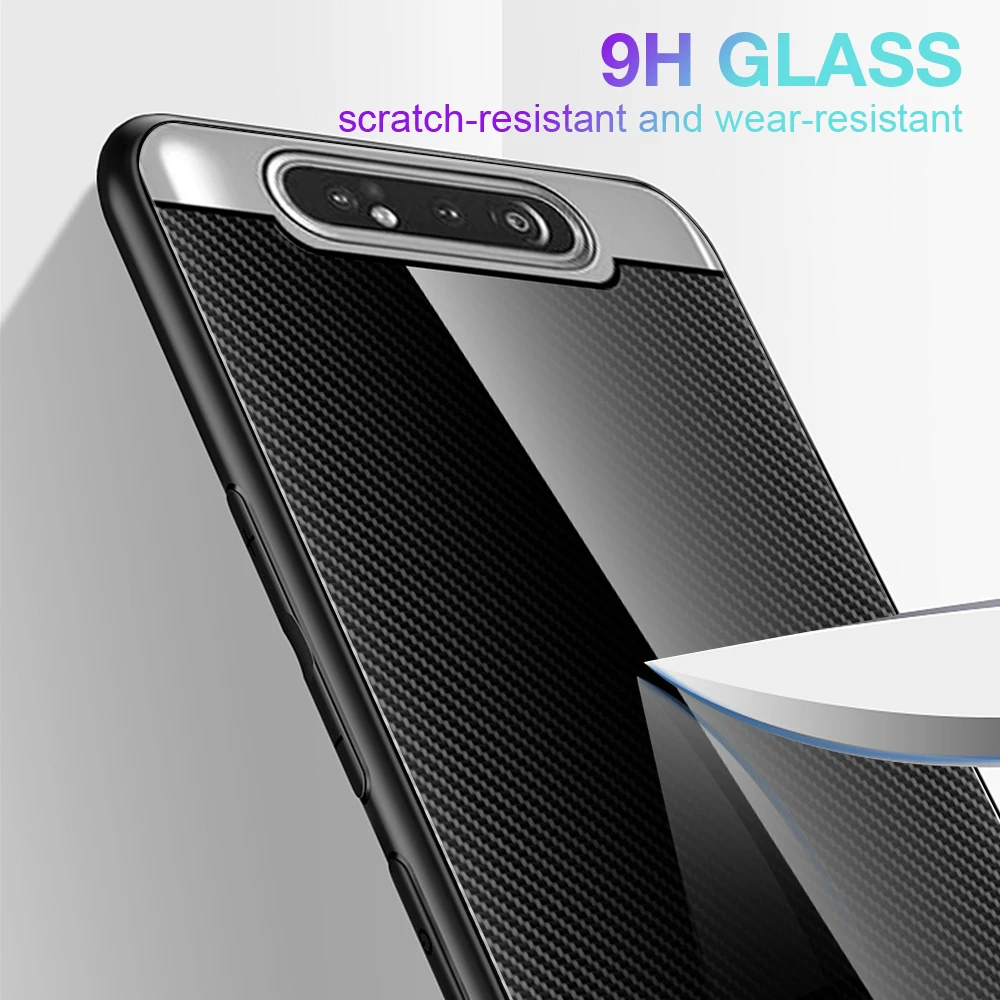 Чехол из закаленного стекла для Samsung Galaxy A80 A90 A 80 90 80A чехол с градиентом Samsun A805 в