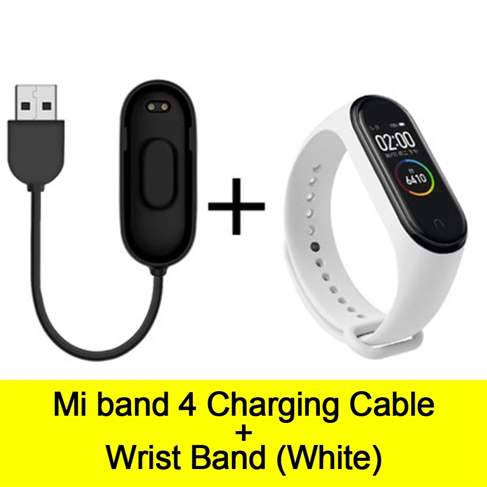 Cable-White Usb-кабель для зарядки mi Band 4, шнур для зарядного устройства, Сменный Адаптер для Xiao mi Band 4, NFC, линия для зарядки+ браслеты - Цвет: Cable-White