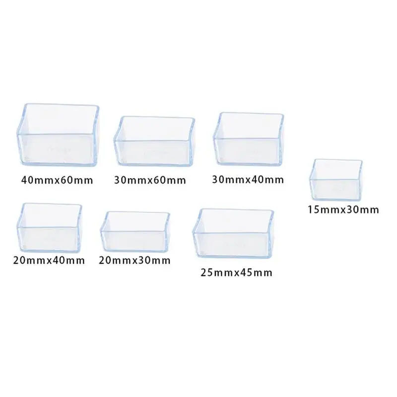 

1 Pcs Silicone chair leg transparent square table floor pad and cover foot protection cover furniture leg protection foot M2X8