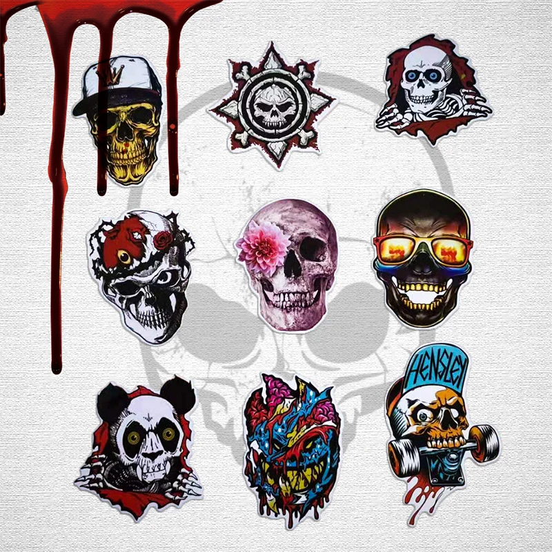 50Pcs Mixed Horror Skull Stickers For Luggage Laptop Skateboard Motorcycle Car Decals PVC Waterproof Sticker |