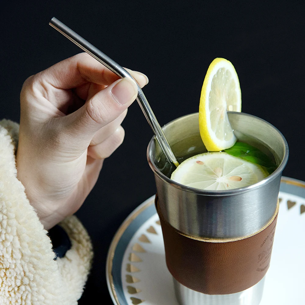 Лазерная цветная многоразовая соломинка из нержавеющей стали металлическая