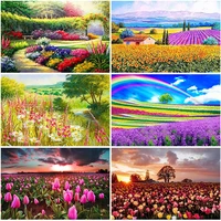 5d diy diamond painting sunset flower diamond embroidery scenery mosaic picture cross stitch kit crystal home decoration gift