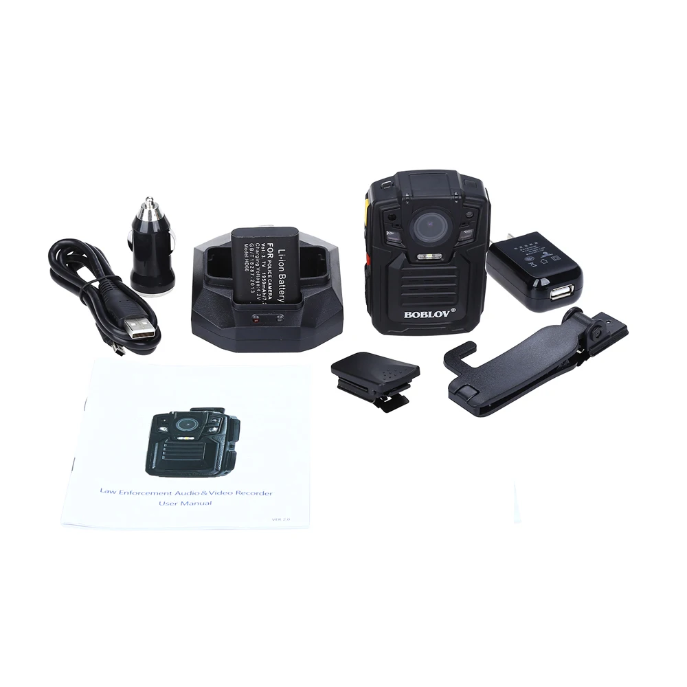 BOBLOV HD66-02 64 Гб HD 1296P камера с процессором Ambarella переносная 2.0 LCD полицейская