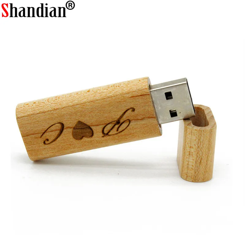 SHANDIAN usb флеш накопитель из натурального бамбука 4 ГБ 8 16 32 64 ГБ|bamboo flash drive|u diskusb drive