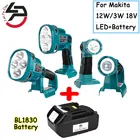 Светодиодный точечный светильник для Makita, переносная сигнальная лампа с пистолетом и литий-ионным аккумулятором BL1830, 3 Вт12 Вт, 18 в, уличный светильник с USB-зарядкой