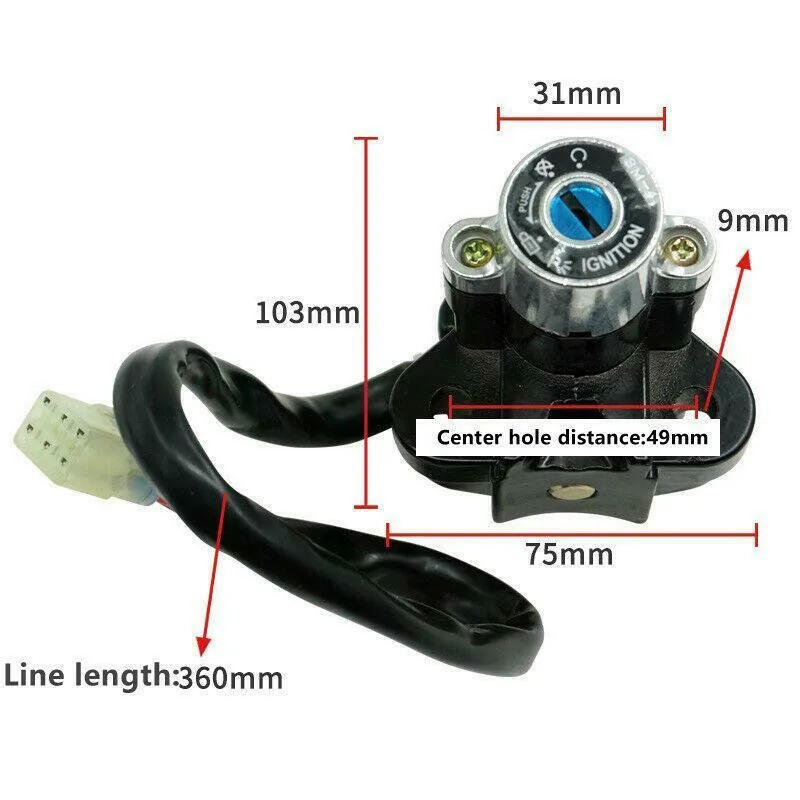 

Universal Ignition Switch 2*keys : Aluminium Alloy Modified Motorcycle