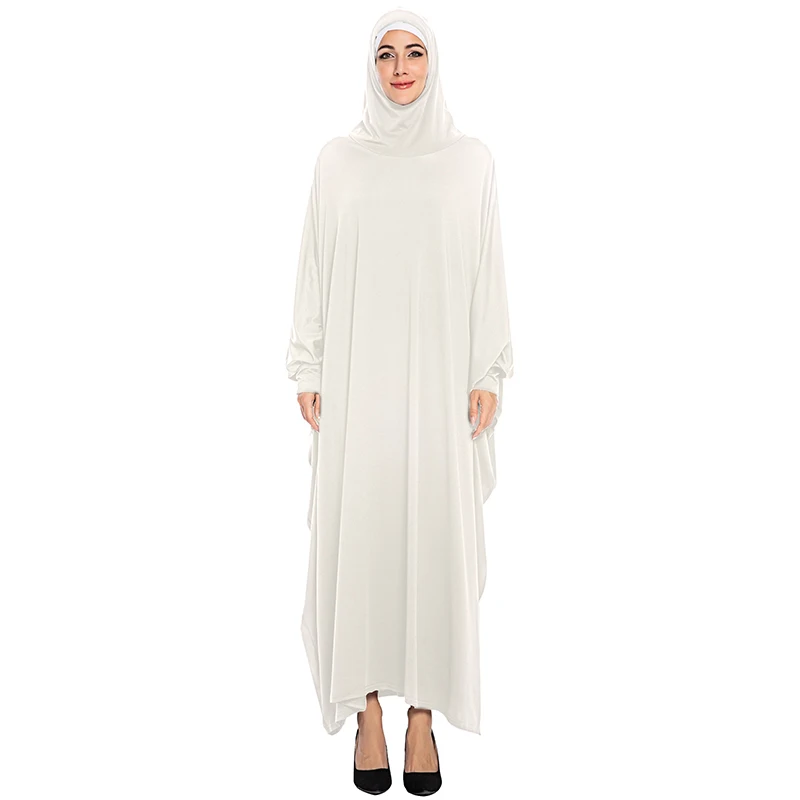 white abaya Siskakia, надземные Абая, большой размер, рукав "летучая мышь", мусульманский химар, однотонный, плюс размер, джилбаб, элегантные халаты для женщин, арабский, Новинка - Цвет: white abaya